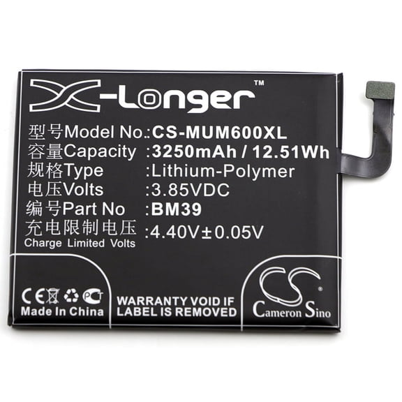 3250mAh BM39 Battery for Xiaomi Mi 6 Dual SIM Mi6 Ceramic Gold Edition Dual Mi6 Ceramic Gold Editio Mi 6 Mi 6 Dual SIM TD-LTE Re