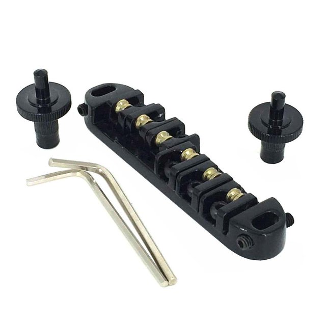 Puente de guitarra YEJLMXG Roller Saddle Tune-O negro para guitarra eléctrica