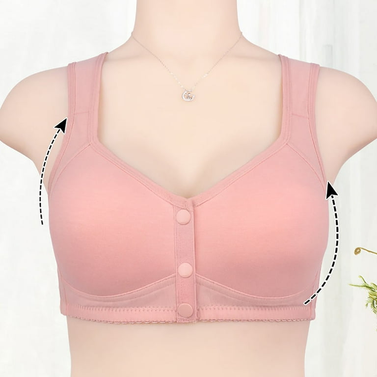 EHQJNJ Wireless Bra Womens No Steel Ring Front Close Bra T Back Plus Size  Seamless Unlined Bra for Large Bust Womens Strapless Bras Comfortable 
