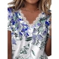 thumbnail image 2 of Gvmfive Women Plus Size Short Sleeve V Neck Lace Tops Tunic Blouse, 2 of 3