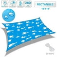 thumbnail image 2 of Sun Shade Sail Waterproof Shade Cloth 260GSM Fabric 95% UV Blockage  Awning Canopy Outdoor Garden Backyard Deck Sky Blue Square 16' X 16'-Customized, 2 of 2