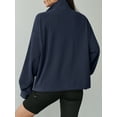 thumbnail image 6 of Fancyglim Sweatshirts for Women Oversized Fleece Tops Fall Half Zip Turtleneck Long Sleeve Pullover Navy Blue M, 6 of 7