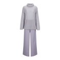 thumbnail image 3 of WILLBEST Fall Clothes Women Women's Fall and Winter Fashion Solid Color Sweater and Pants Set Convertable Pants, 3 of 7
