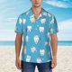 thumbnail image 2 of Balery Cute Healthy Teeth Camisas hawaianas de manga corta para hombre, camisas playeras de corte holgado, camisas de vacaciones con botones,3X-Large, 2 of 7