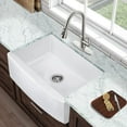 thumbnail image 3 of 33X21 Inch White Farmhouse Kitchen Sink Fireclay Ceramic Curved Apron Front Single Bowl Farm Sink, 3 of 7