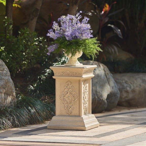 Christopher Knight Home 22.1" MGO Column Plant Stand, Indoor Outdoor Display Pedestal, Sand