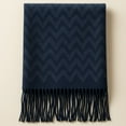thumbnail image 4 of Italian Inspired Scarf for Men & Women, Double-Sided Classic Herringbone Pattern Scarf, 4 of 8