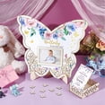 thumbnail image 4 of Libro de firmas alternativo para baby shower: kit de recuerdos de mariposas de madera de 73 piezas con marco de exhibición, caja de recuerdos y piezas decorativas para firmas., 4 of 7