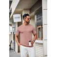 thumbnail image 3 of COOFANDY Men's Short Sleeve Knit Shirts Solid Color Crewneck T Shirts Casual Basic Knitted Pullover Tees, 3 of 9