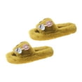 thumbnail image 4 of Women Plush Slippers Anti Slip Floor Slippers Breathable Slip on House Shoes Yellow 36, 4 of 8