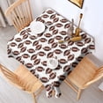 thumbnail image 2 of Brown Footballs Repeat Pattern Square Tablecloth,Waterproof Square Table Cover,Wipeable Spillproof Washable Table Cover for Home Kitchen Party Decor 60"x60"(152x152cm), 2 of 6