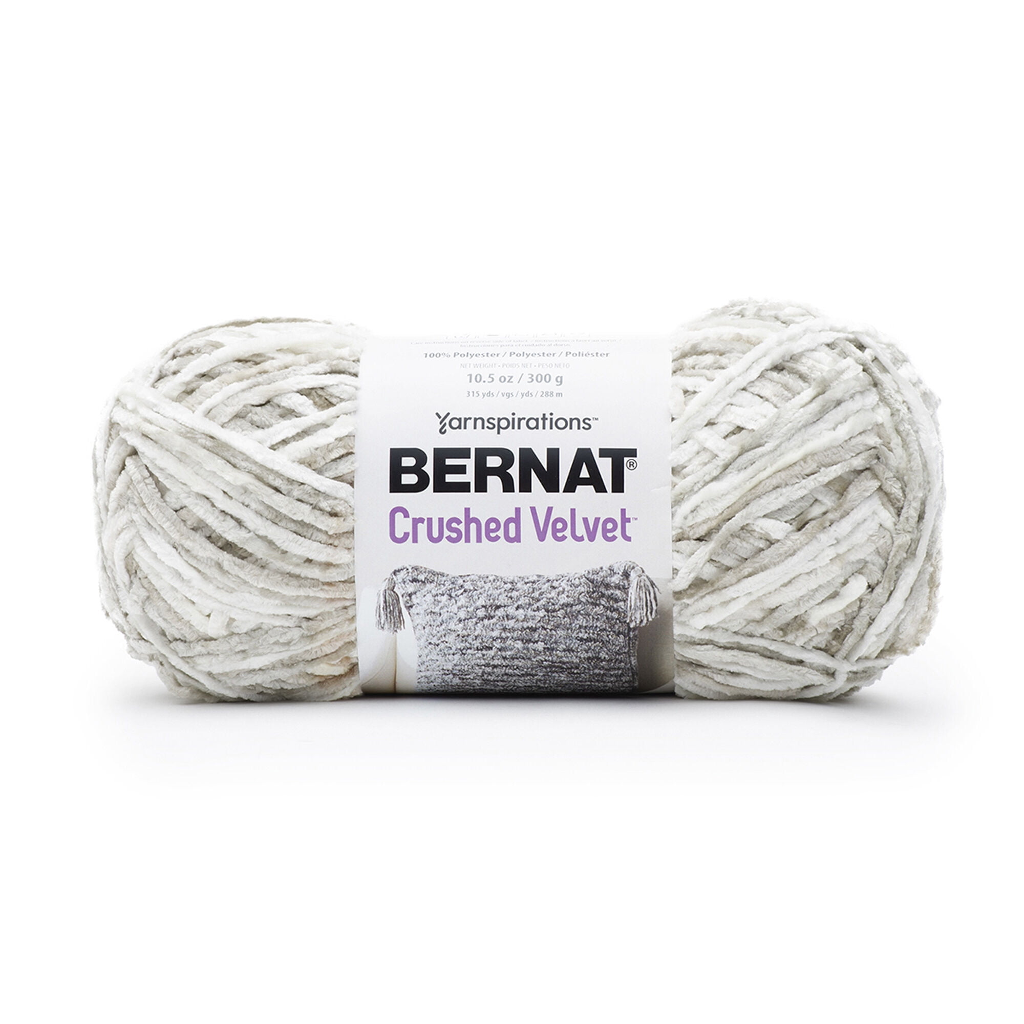 Bernat® Crushed Velvet™ #5 Bulky Polyester Yarn, White 10.5oz/300g, 315 Yards (4 Pack)