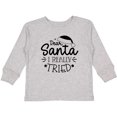 thumbnail image 3 of Inktastic Christmas, Dear Santa I Really Tried, Santa Hat, Typography Boys or Girls Long Sleeve Toddler T-Shirt, 3 of 5