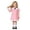 b-842Pink401, variant on MEZZALL Kids Straight Dress Short Puff Sleeve Ruffle Collar Hem Design Girls Princess Style Holiday Outdoor Party Sundress Versatile Dresses