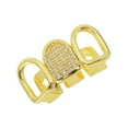 thumbnail image 5 of Unique Bargains 1 Pc Fake Grills Hip Hop Hollowout Rhinestone Teeth Grillz Gold Tone, 5 of 6