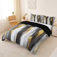 thumbnail image 3 of Homewish Gray Gold Duvet Cover Queen,Abstract Modern Queen Bedding,Black Reversible,3 Pieces,1 Duvet Cover and 2 Pillowcases, 3 of 6