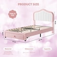 thumbnail image 2 of EastVita Twin Size UpholsteRed Bed Frame with Storage Drawer and Smart Led Headboard,Platform Bed Frames,Wooden Slats Support,No Box Spring Needed,Easy Assembly,Pink and White, 2 of 7