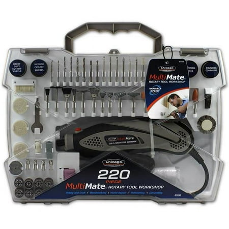 UPC: 0035794635572 | Chicago Power Tool 63558 Rotary Tool Workshop – 220 Piece