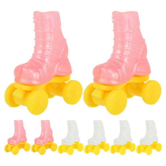 Dayesque 4 Pairs Mini Ice Skates for Dolls, Decorative Roller Skate Accessories for Doll Crafting, Model Display and Collectibles
