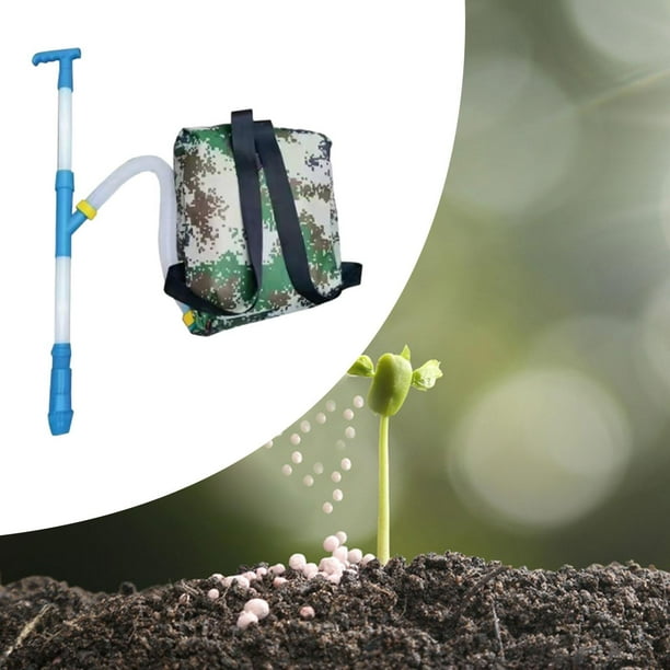 Esparcidor de fertilizantes perfecl mochila de mano para hortalizas m PVC azul