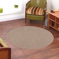 thumbnail image 2 of Broadway Collection Solid Color Indoor Outdoor Area Rug Beige - 3' Round, 2 of 5