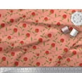 thumbnail image 2 of Soimoi Crepe Silk Fabric Leaves & Strawberry Fruits Decor Fabric Printed Yard 42 Inch Wide, 2 of 3