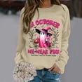 thumbnail image 4 of Breast Cancer Awareness Halloween Sweatshirts for Women In October We Wear Pink Ghost Graphic Crewneck Sweatshirt, 4 of 6
