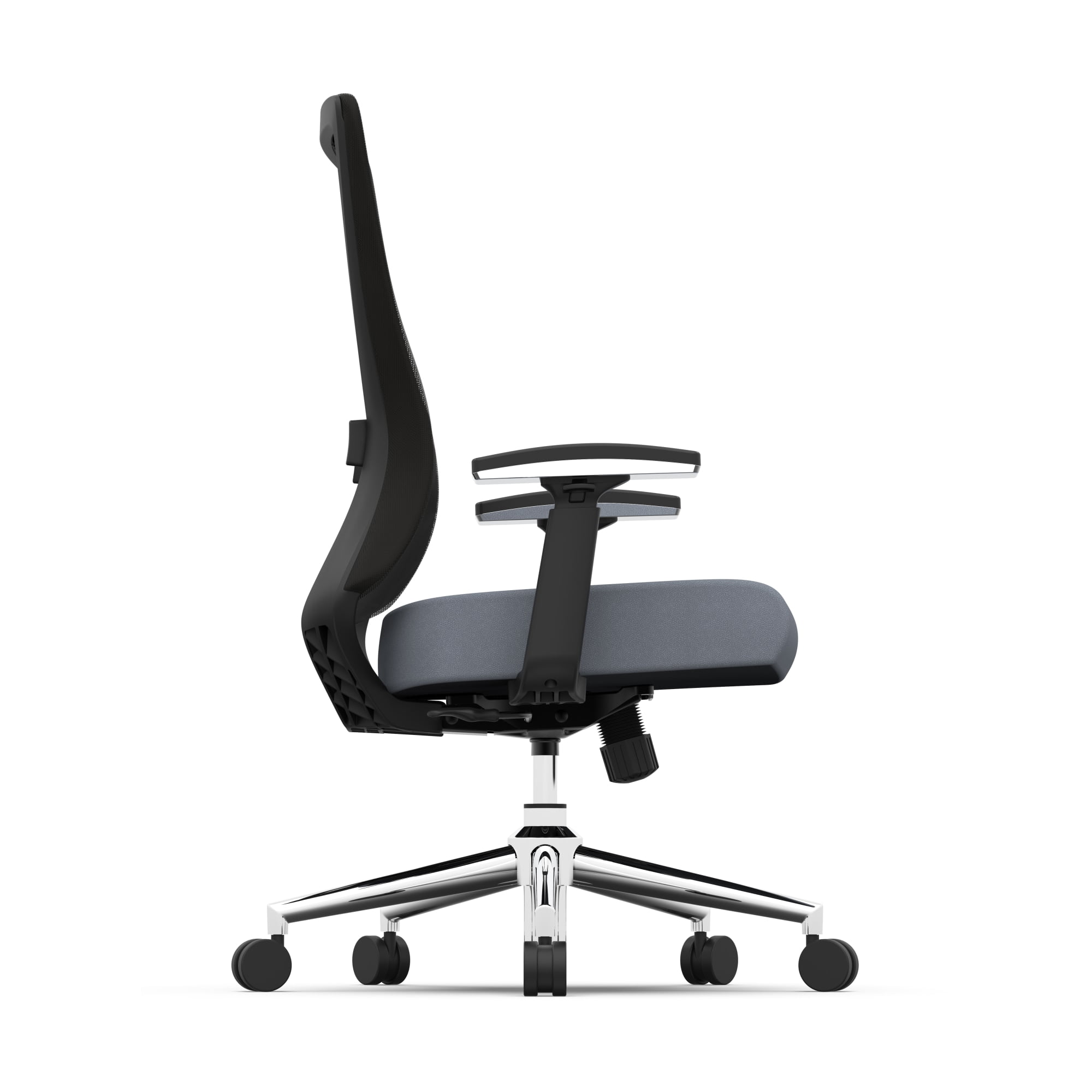 Realspace Levari Mesh Vegan Leather Mid Back Task Chair Gray