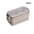 thumbnail image 4 of Monstrate Fiambrera portátil, 2 rejillas, paja de trigo, comida aislada, contenedor de almacenamiento fresco, Bento, horno microondas, cajas de Cocina y Comedor Beige de doble capa, 4 of 6
