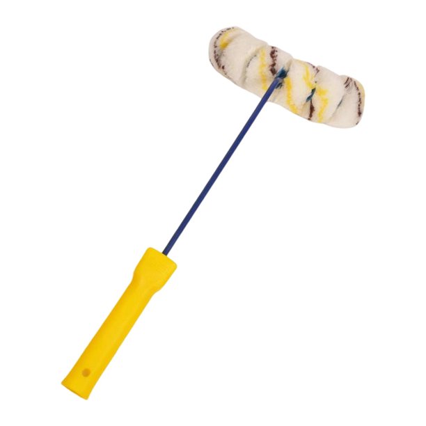 Rodillo de pintura para tubos para espacios reducidos, portátil, fácil de pintar, con mango de tubo curvo 6 ruedas