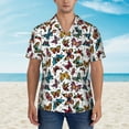 thumbnail image 2 of Pofeuu Cute Butterfly Print Hawaiian Shirt for Men Sleeves Casual Button Down Summer Beach Dress Shirts T-Shirts,Small, 2 of 7
