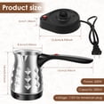 thumbnail image 3 of NUAHRHY Turkish Coffee Maker with Folding Handle Stainless Steel 500ml Electric Turkish Coffee Machine 5 to 6 Cups Capacity Turkish Electric Coffee Maker Machine for Home Travel, 3 of 9