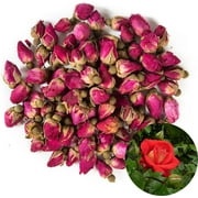 Fragrant Natural Red Rose Buds Rose Petals Organic Dried Flowers Wholesale, Culinary Food Grade - 4 OZ