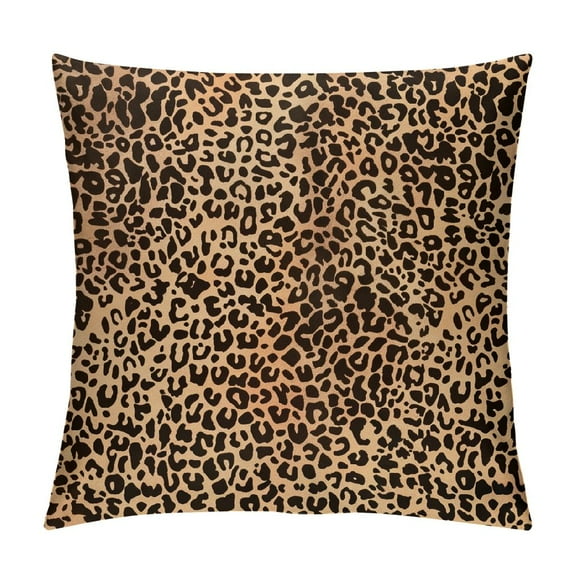 Chilfamy Leopard Print Pillow Covers Short Plush Square Design Pillowcase Breathable Easy to Change 1PC 12x12in