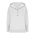 thumbnail image 5 of Xcmzpl Women's Hoodies Basic Solid Color Hooded Sweatshirt Holiday Sweater Tops Comfort Long Sleeve T-shirts Winter Fashion, 5 of 5