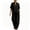 Black, variant on Womens 2 Piece Denim Outfit Set Short Sleeve Crew Neck Top And Full Length Denim Pants With Side Pockets Regular Elastic Waist Casual Matching Suit