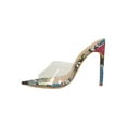 thumbnail image 4 of Women Cork Pointed Transparent Open Toe Mule Heel Sandal 18219, 4 of 6