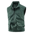 thumbnail image 2 of AnuYalue Big and Tall Cargo Vest for Mens Casual Full Zip Stand Collar Sleeveless Jacket Outdoor Fishing Safari Travel Gilet, 2 of 3