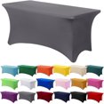 thumbnail image 1 of GFDYREE Spandex Tablecloth 6FT Stretch Table Cover Fitted Rectangular Tables, Universal Stretch Patio Table Cloth for Wedding, Banquet, Party and Event（Gray, 6FT, 1 of 7
