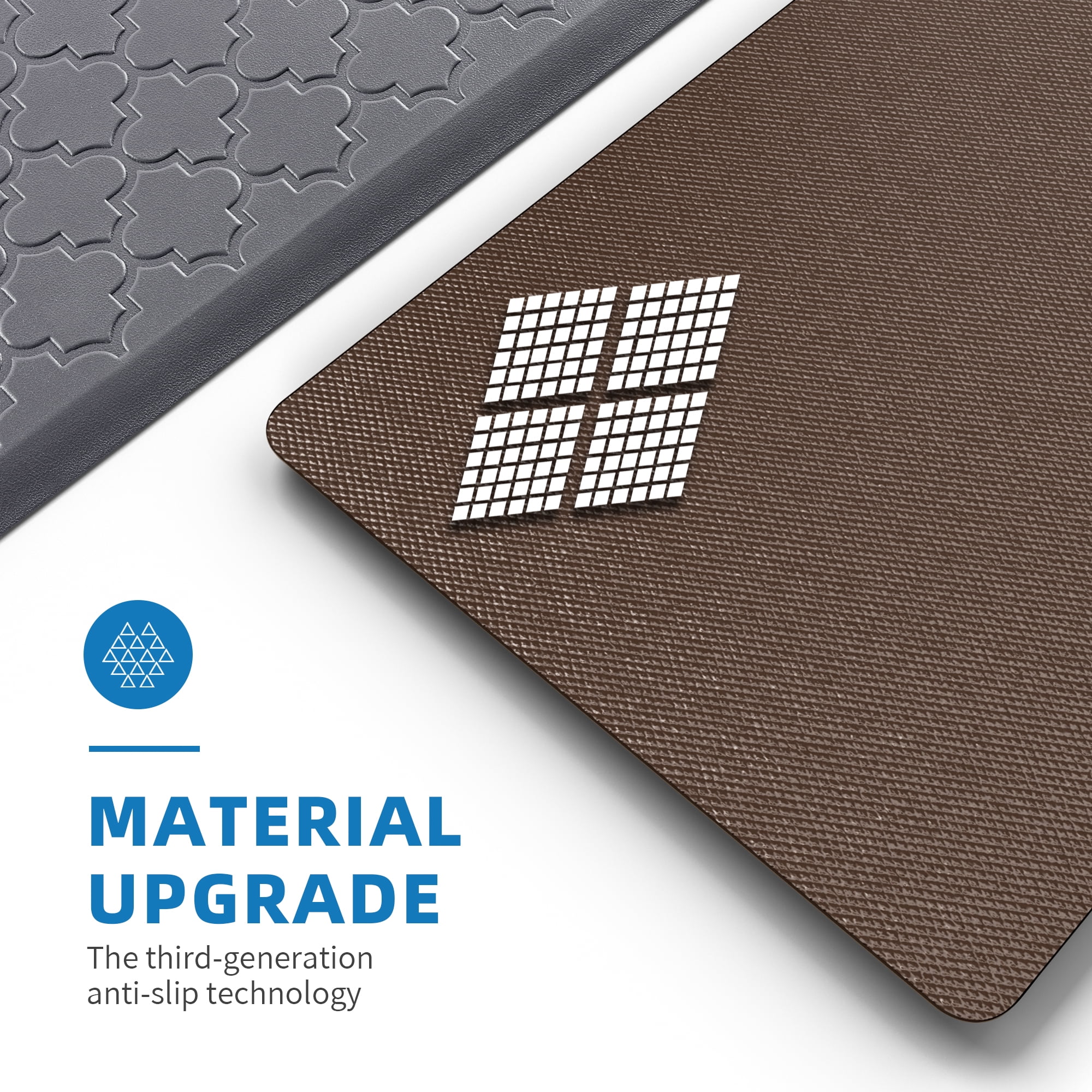 GALMAXS7 Kitchen Mat Anti Fatigue Mats for Kitchen Gray Kitchen Rug Memory Foam Ergonomic Rug 17"x 29"