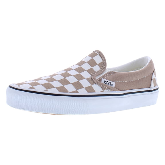 VANS FU CLASSIC SLIP-ON UNISEX SNEAKERS - BROWN - Theory Checkerboard Warm Taupe / Men 4.5 / Women 6 / Medium