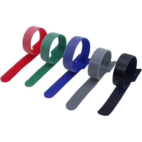 Rextin Reusable Fastening Cable Ties Wire Cable Straps Tie Wire Management Multi-Purpose Adjustable Fastening Cord Ties for Home/Office Computer/TV/Electronics, 2 Sizes and 7 Colors (Muilti-Color A)