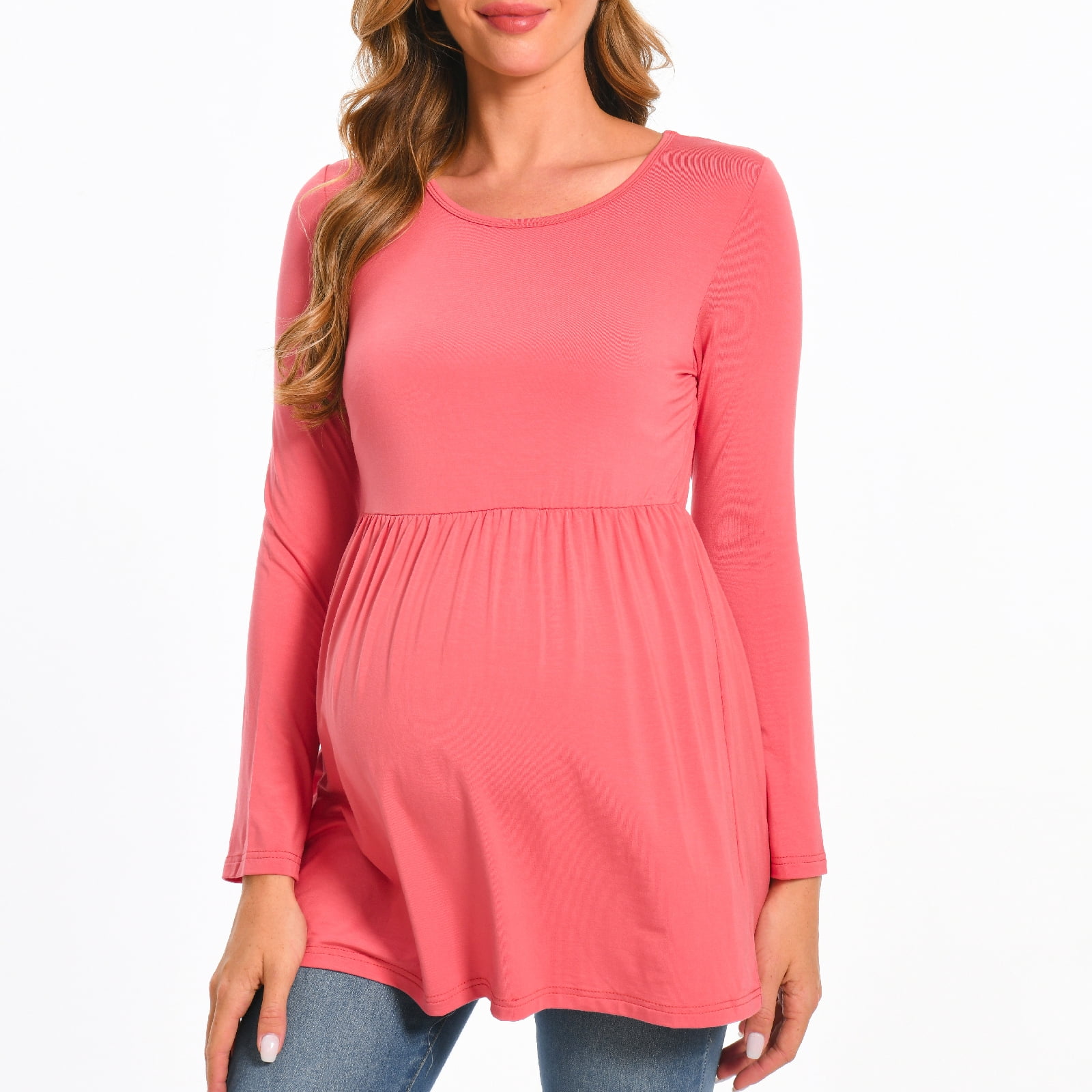Beaisland Women's Long Sleeve Maternity Shirts Basic Casual Pregnancy Top