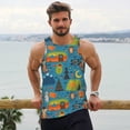 thumbnail image 6 of KLL Animals In Camping Print Men's Muscle Gym Workout Stringer Tank Tops Bodybuilding Fitness T-Shirts Tank Tops Men-Large, 6 of 7