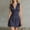 *Navy, variant on Women's Sleeveless V Neck Collared Denim Mini Dress,Casual Button Front Bodycon Dress Navy,Women's Plus M
