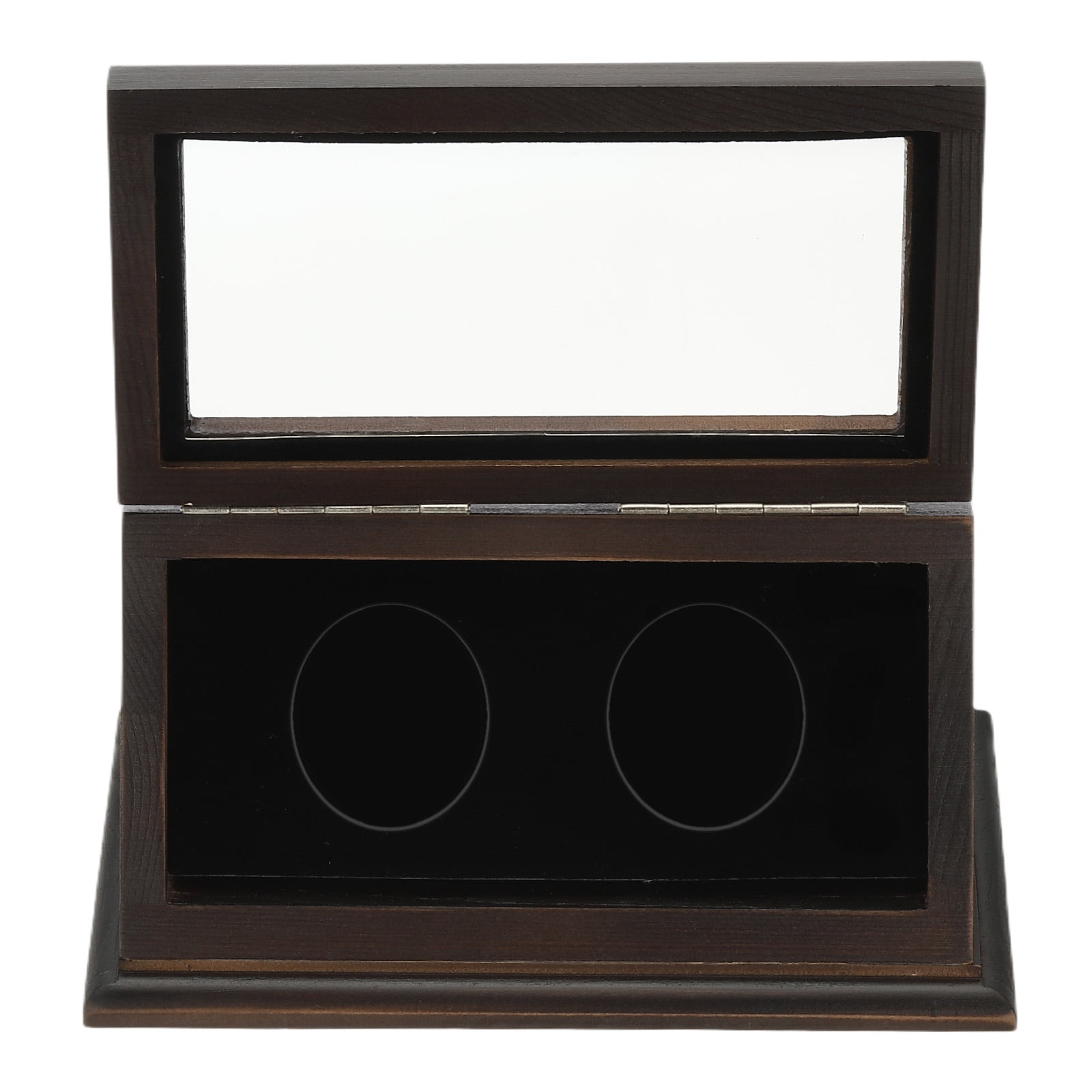Uxcell Coin Display Case, 2 Slots Coin Presentation Display Box Coin Case with Coin Holder Fit 38-44.5mm Coin, Brown