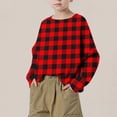 thumbnail image 6 of HAiming Plaid Sweatshirts for Kids Long Sleeve Crew Neck Loose Casual Pullover Shirts Fall Winter Outdoors Sweater, 6 of 9