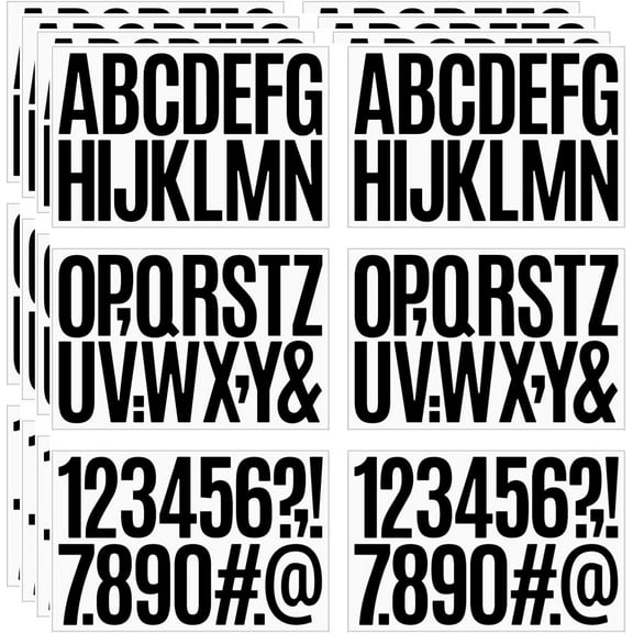 24 Sheets 384 Pcs Vinyl Letter Stickers,3 inch Self-Adhesive Alphabet Numbers Stickers Waterproof Mailbox Numbers Sticker letters for Mailboxes, Window, Door,Signs,Cars,Boats, Business, Address Numbe