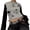 Gray-S, variant on Women Flared Long Sleeve O-Neck Crop Top Grunge Aesthetic Star Printed Casual Slim Patchwork T-Shirt