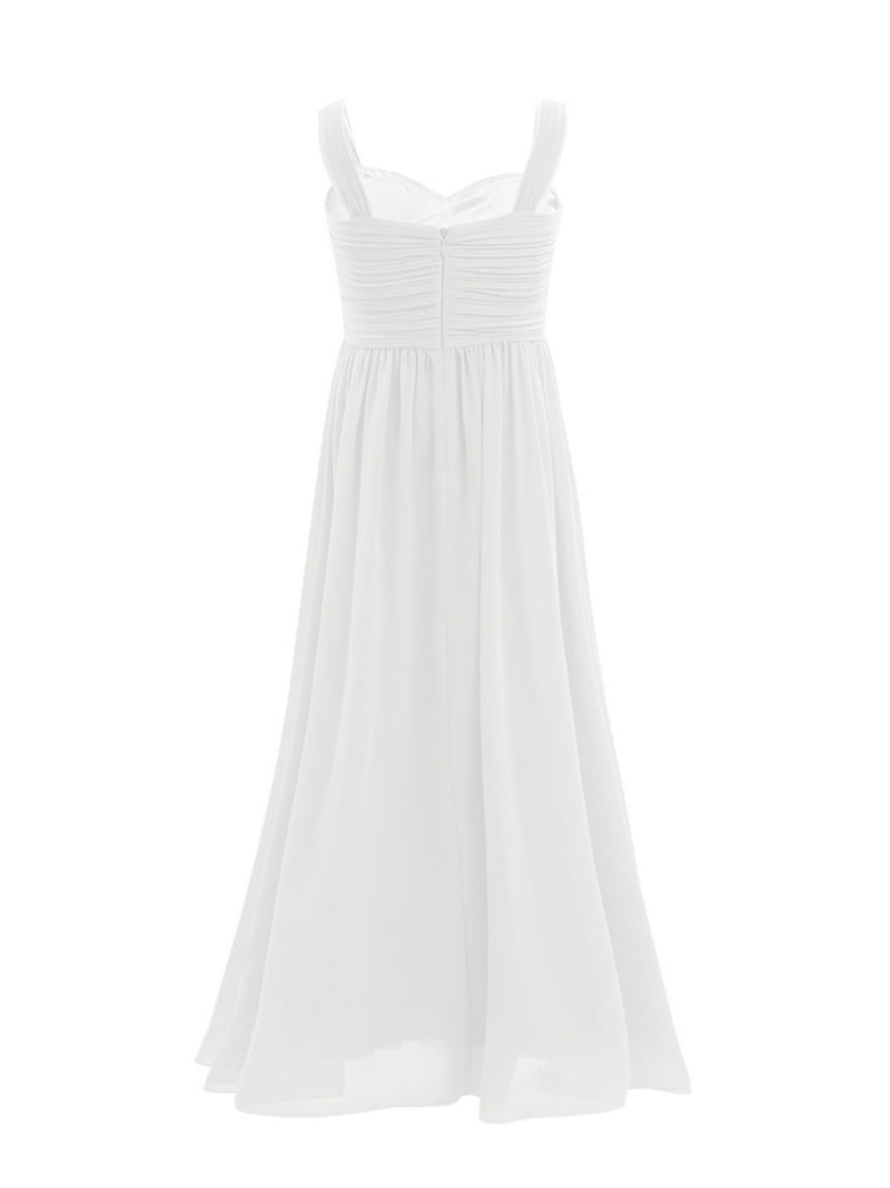 Yartina Long Chiffon Flower Girls Dress Wedding Party Flowy Bridesmaid Dress Maxi Dress White 14 - Walmart.com Yartina Long Chiffon Flower Girls Dress Wedding Party Flowy Bridesmaid Dress Maxi Dress White 14 - Walmart.com
